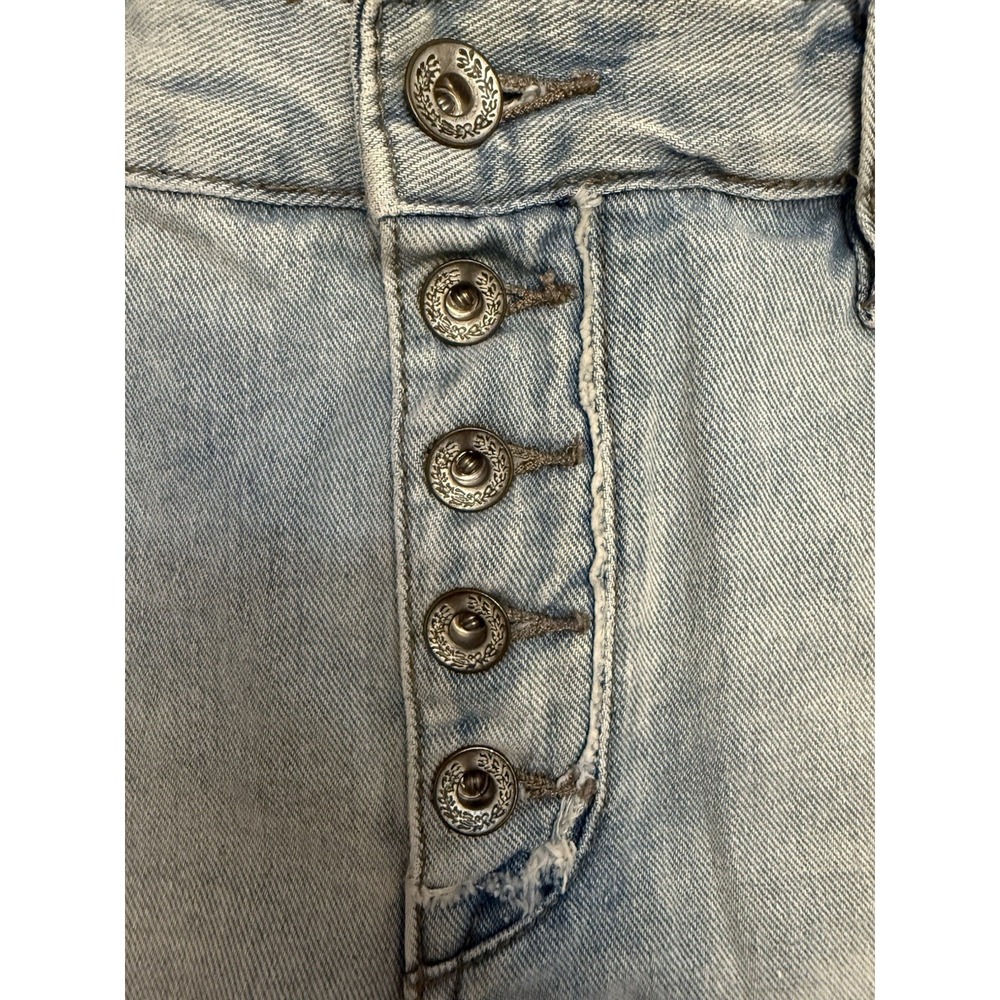 Free People FP Denim Runaway Cut Off Shorts Light Wash Button Fly 5-Pocket 28 - Picture 4 of 4